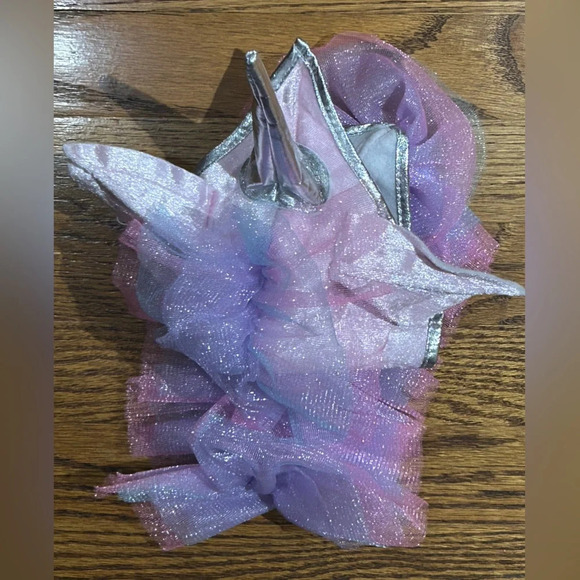 Teetot Girls Unicorn Costume Rainbow Tail Tutu Headpiece Hoof Covers Size 7/8 - Picture 7 of 8